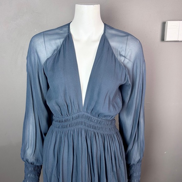 Magali Pascal Anthropologie dress Large blue lace feminine sheer whimsigoth - Picture 2 of 11